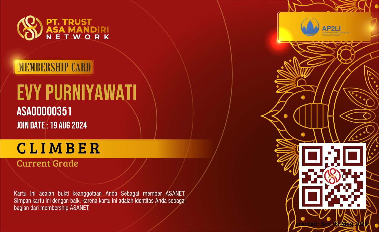 member card belum di generate...